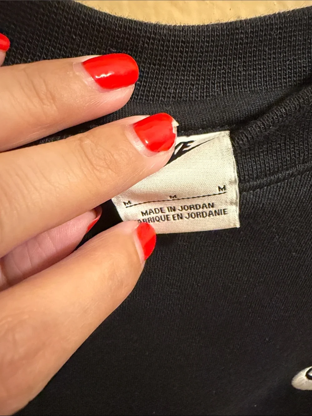 Nike Black Crewneck Sweatshirt with Small White Swoosh